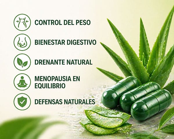 Capsule di aloe vera e fette di aloe fresca per benefici naturali.