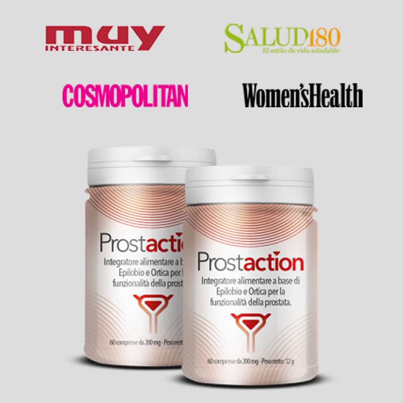 Integratore Prostaction per la salute della prostata con epilobio e ortica.